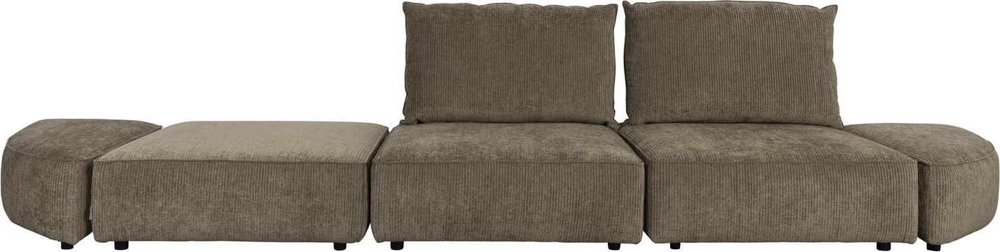 Brun Personers Hunter Mudder Stof Uden Armlæn Med Skumpolstring 417 Bred Zuiver Sofa - 8718548068629