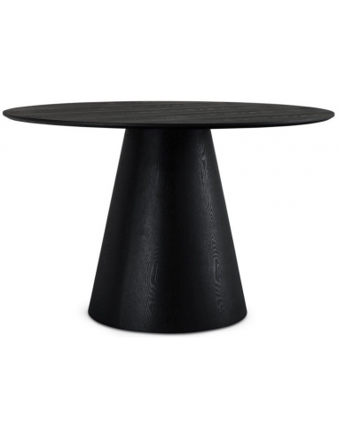 Sort Rundt Spisebord i MDF og Egetræ - Moderne Design