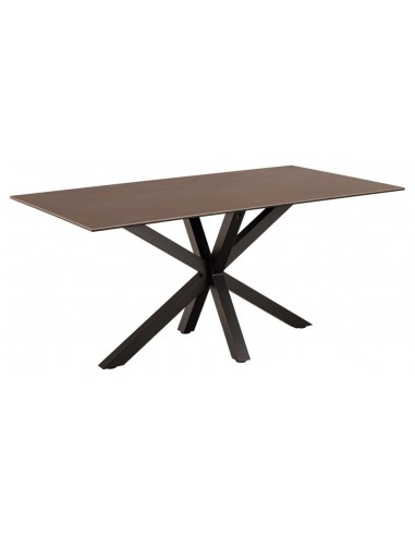 Aven Spisebord i Stål og Keramik - Sort Rustbrun Design