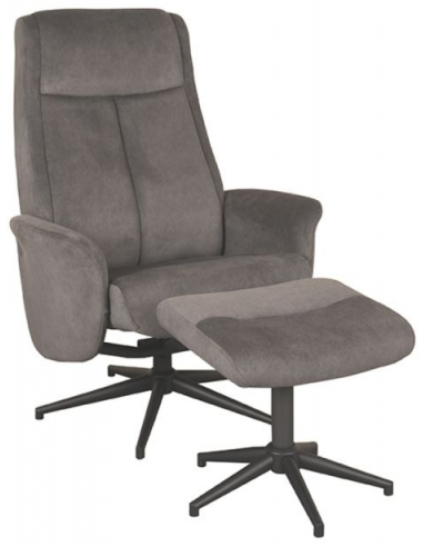 Bergen Rotrbar Med Skammel Metal Polyester H105 Sort Antracit Label51 Lænestol