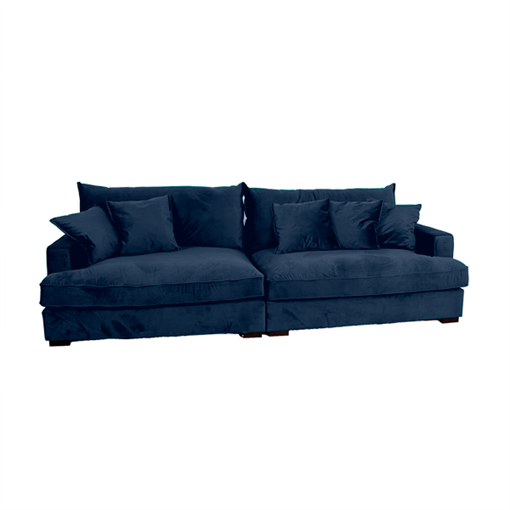 Elegant Chelsey Flyder Sofa i Blå Velour – Stilfuld Komfort