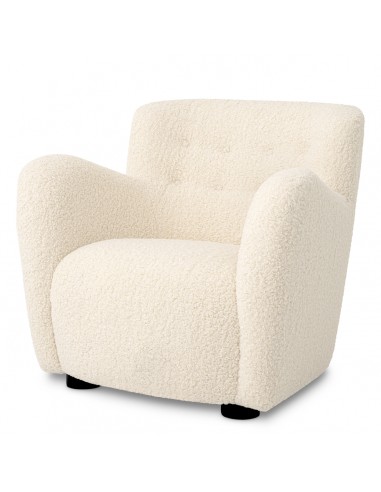 Moderne Eichholtz Bixby Lænestol i Hvid Faux Shearling