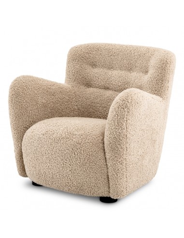 Bixby Træ Teddy Plys Polyester H80 Sort Sand Eichholtz Lænestol