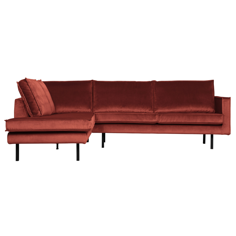 Brun Rodeo Hjørne Venstrevendt Velour Chestnut Bepurehome Sofa - 8714713126101