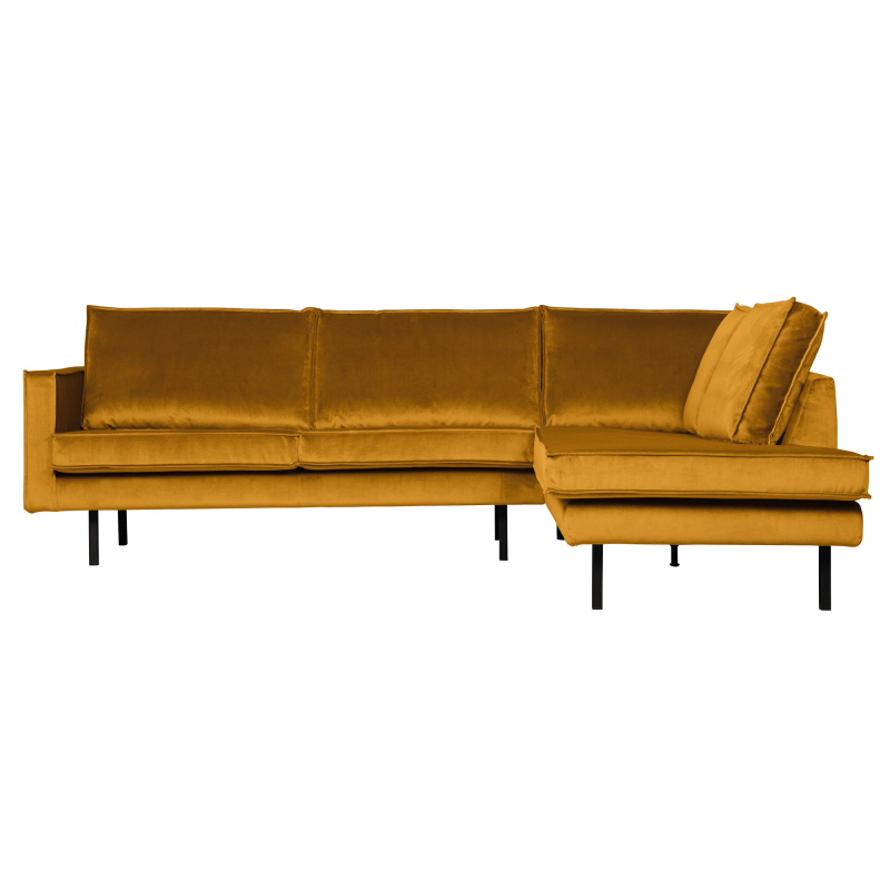 Gul Rodeo Hjørne Højrevendt Velour Ochre Bepurehome Sofa - 8714713106165