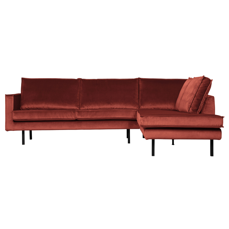 Brun Rodeo Hjørne Højrevendt Velour Chestnut Bepurehome Sofa - 8714713126132