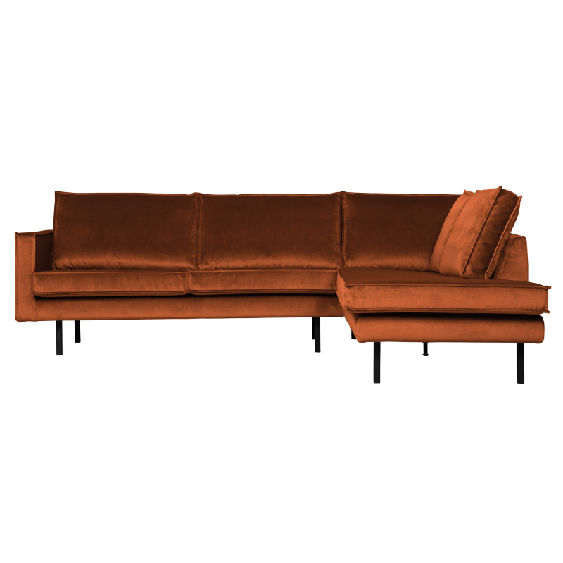 Rust Rodeo Hjørne Højrevendt Velour Bepurehome Sofa - 8714713106400