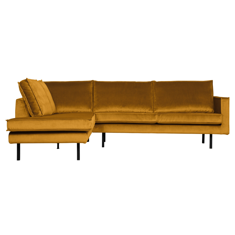 Gul Rodeo Hjørne Venstrevendt Velour Ochre Bepurehome Sofa - 8714713106172
