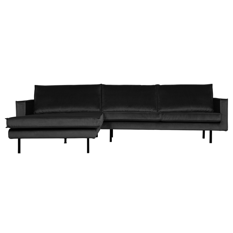 Grå Rodeo Chaiselong Venstrevendt Velour Anthracite Bepurehome Sofa - 8714713103690