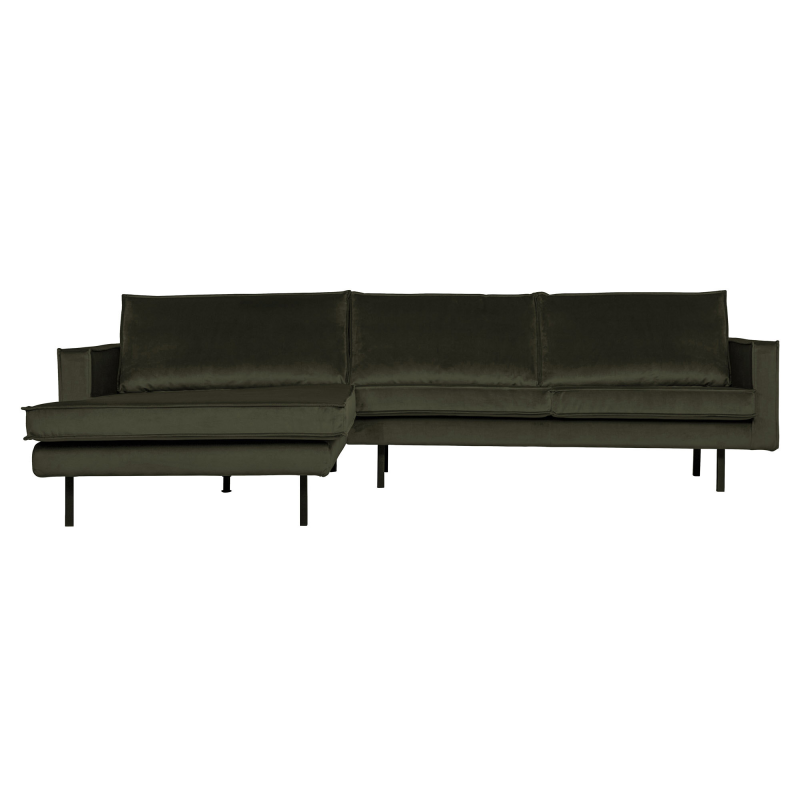 Grøn Rodeo Chaiselong Venstrevendt Velour Dark Green Bepurehome Sofa - 8714713104741