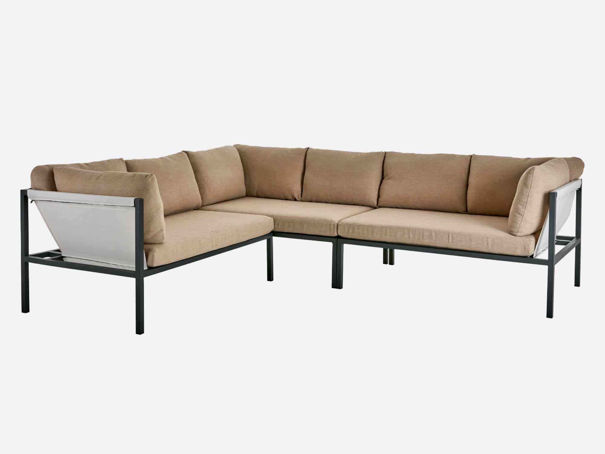 Hjørnesofa Allien i Antracit og Beige - Perfekt til Haven!