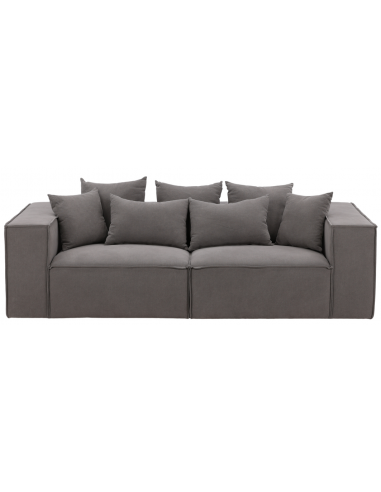 Moderne grå 3-personers sofa i linned – perfekt til afslapning
