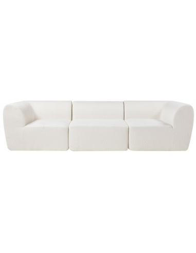 Moderne Hvid Boucl Sofa til 3 Personer - Hurtig Levering