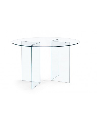 Moderne rundt spisebord i klart glas - Iride 130 cm
