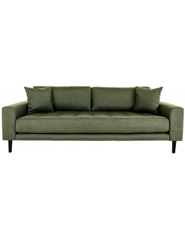 Stilren 3-personers sofa i olivengrøn polyester