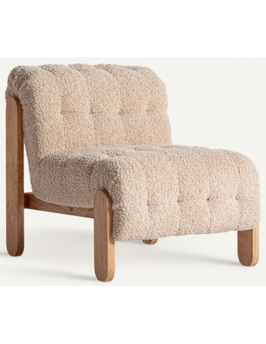 Neyprat Lænestol i Fyrretræ og Polyester - Lysebrun Beige