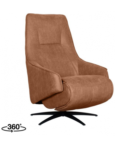 Odense Elektrisk Med Fodskammel Ruskind H110 Sort Cognac Label51 Lænestol