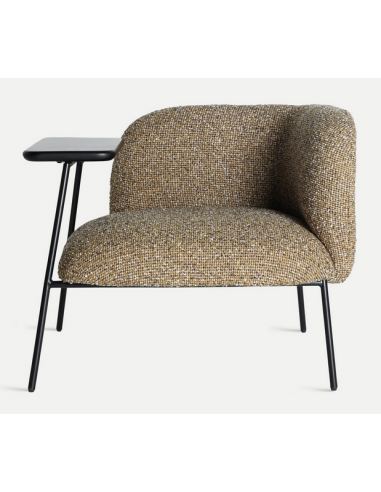 Moderne Lænestol i Sort Metal og Grøn Polyester