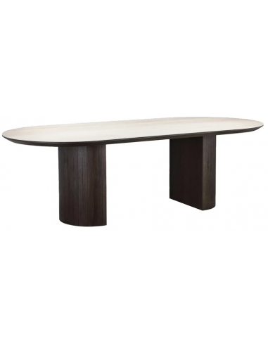 Ritz Spisebord i Mørkebrun MDF og Travertin – Black Friday!