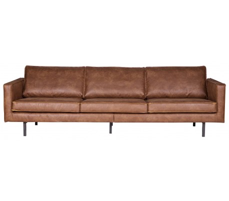 Moderne 3-personers sofa i vintage cognac læder - Bepurehome