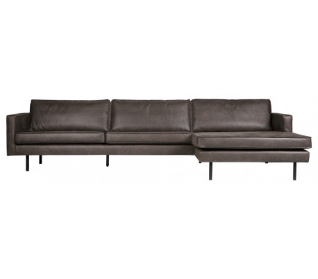 Sort Rodeo Med Højrevendt Chaiselong Læder B300 Vintage Bepurehome Sofa
