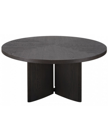 Rundt spisebord i sortbrun egetræ - elegant design