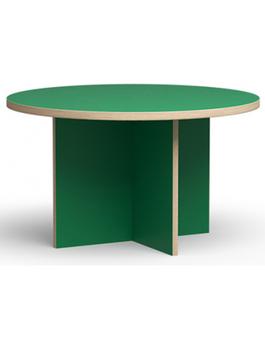 Grønt Rundt Spisebord i Eurolight Træ og MDF Ø129 cm