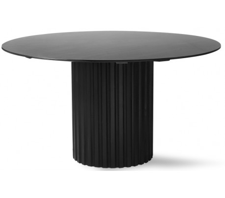 Sort Rundt Sunkaitræ Spisebord Ø140 - Elegant Design