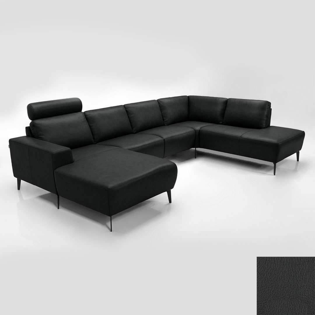Napoli Semianilin Læder Semianalin 313 Anthracite Hjort Knudsen Sofa
