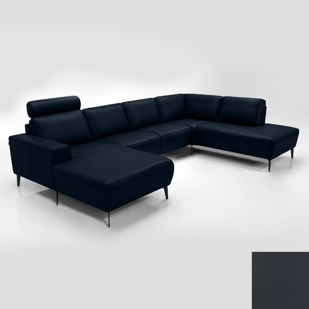 Napoli Semianilin Læder Semianalin 316 Blue Hjort Knudsen Sofa