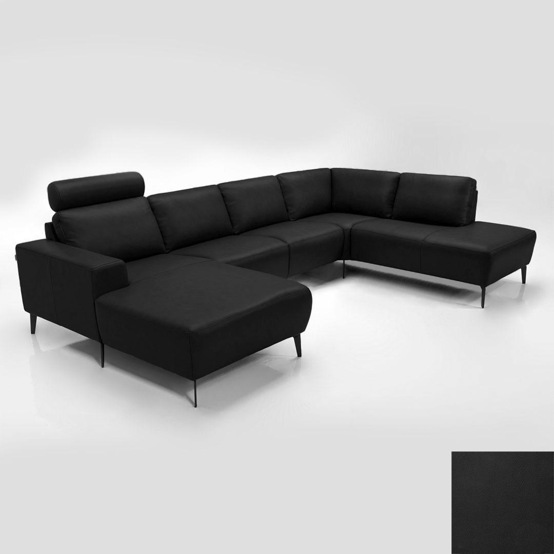 Sort Napoli Semianilin Læder Semianalin 374 Black Hjort Knudsen Sofa