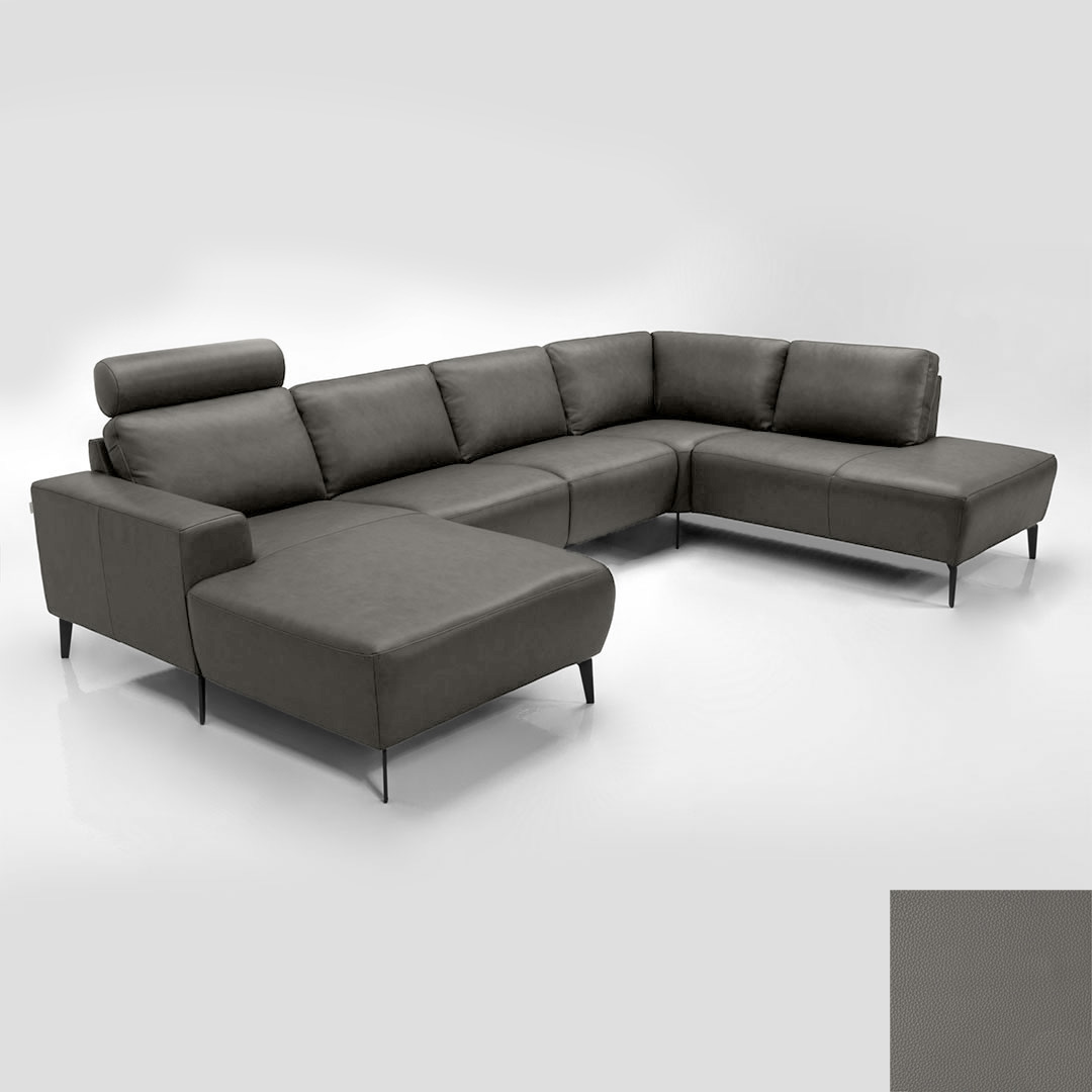 Napoli Semianilin Læder Semianalin 378 Light Grey Hjort Knudsen Sofa