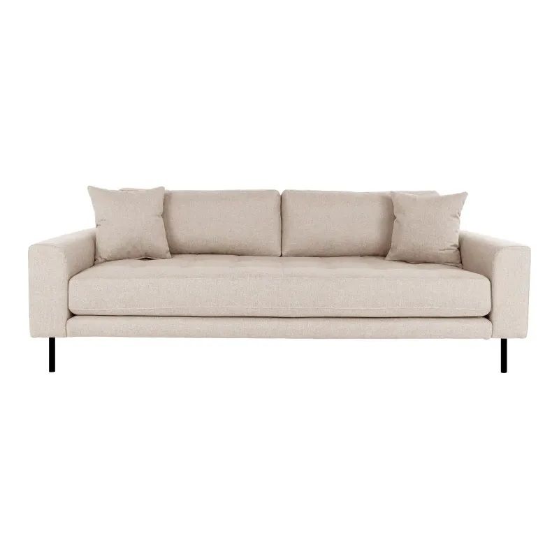 Beige Med Puder Sorte Stål Ben Hn1025 1301448 Homeshop Sofa - 5713917021604