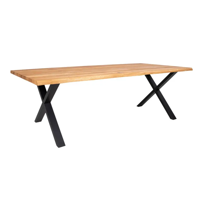 Olieret Med Bølget Kant Forberedt Tillægsplader 240x95xh75 2201560 Homeshop Spisebord - 5713917015597
