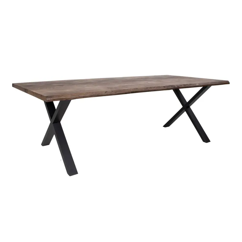 Smoked Olieret Med Bølget Kant Forberedt Tillægsplader 240x95xh75cm 2201550 Homeshop Spisebord - 5713917015580