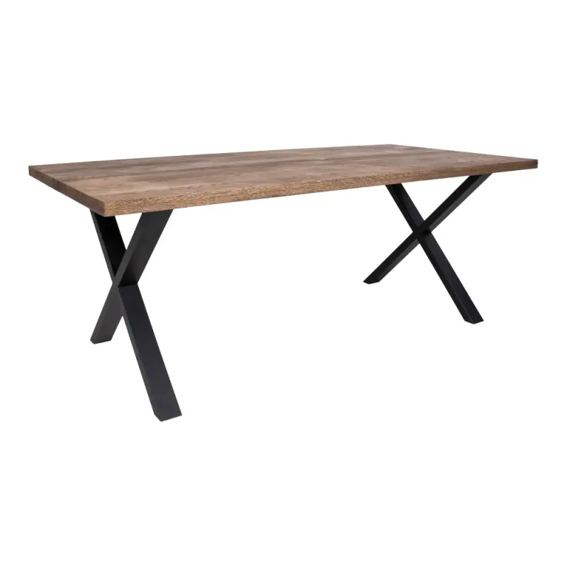 Røget Olieret Spisebord med Lige Kant - 200x95xh75 cm