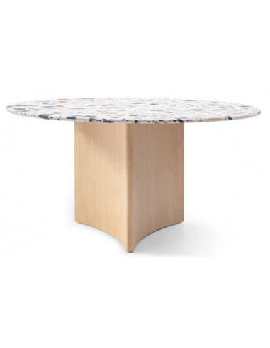 Moderne Hvid Terrazzo Rundt Spisebord Ø150 cm - TRINITY