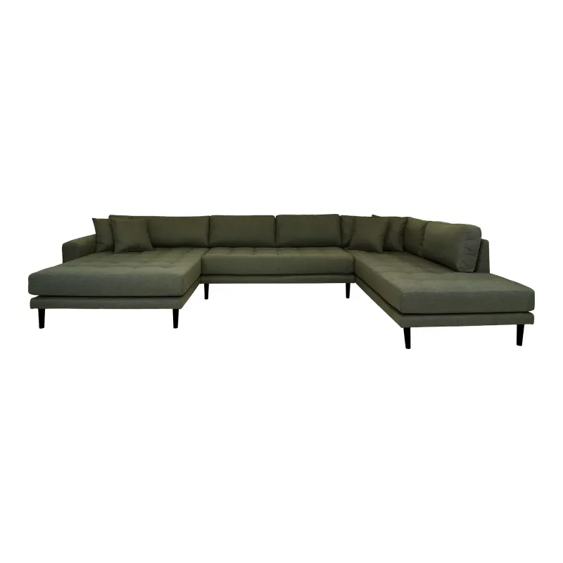 Grøn Med åben Ende Venstrevendt Oliven Med Fire Puder Hn1020 Åben Ende 1301475 Homeshop Sofa - 5713917021123