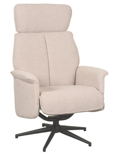 Moderne Verdal Lænestol i Sort Metal og Boucl Polyester